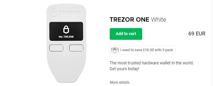 Trezor One产品页面